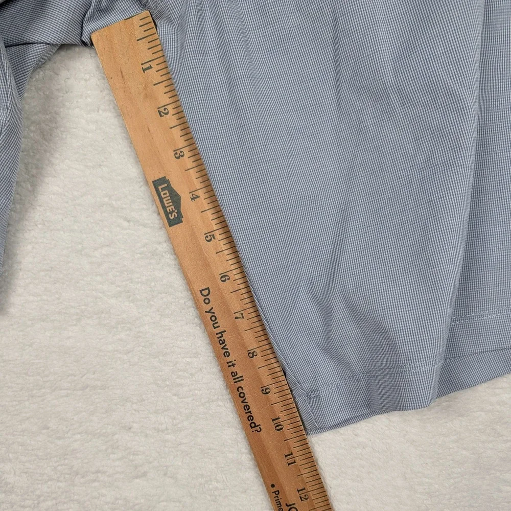 Travis Mathew Golf Shorts Mens 32 Blue Micro Check Stretch Performance Casual‎